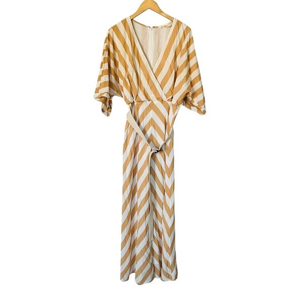 Zapelle Striped Dolman Sleeves Belted Maxi Dress Size XL - Picture 7 of 7